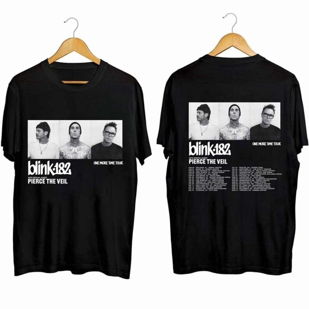 Blink 182 One More Time 2024 Tour Shirt, Blink 182 Band Fan 2 Sided Shirt